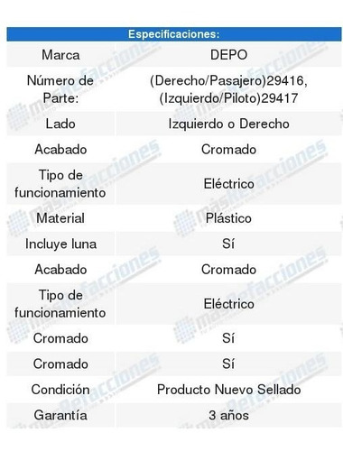 Espejo Electrico Cromado Chrysler 300 C 2009 2010 Foto 2