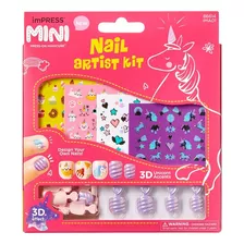 Kiss Uñas Postizas Para Niñas Press-on Kit Nails Unicorn Color Lavanda Liso