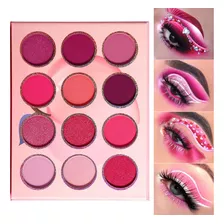 Paleta De Sombra De Ojos Prpura Rosa Maquillaje 12 Colores,