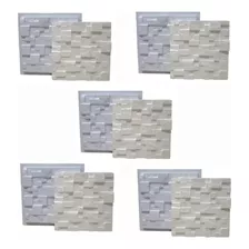 Kit 5 Forma De Gesso 3d Cimento Molde Placas Mosaico Pedra