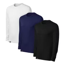 Kit 3 Camisetas Proteção Uv50+ Tecido Gelado Secagem Rápida