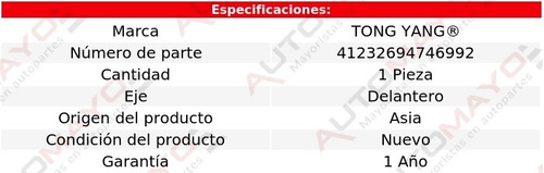 Un Hule Para Defensa Delantero Tong Yang Sonora 2000-2006 Foto 2