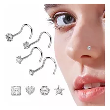 4pzs Inoxidable Tachuelas De Diamante Piercing Para Nariz 