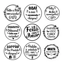 Adesivos Transparente Vinil 4x4cm Para Produtos 500 Unidades