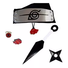 Kunai Naruto Bandana Premium Itachi Colar Anel Akatsuki