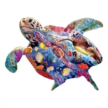 Puzzle De Madera En Forma De Tortuga 30x22 Cms