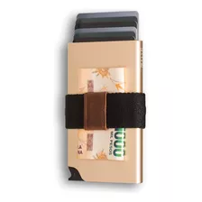 Tarjetero Card Slider Rfid - Walla Wallets - Champagne 