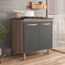 Balcão Armário Cooktop Para Cozinha Compacta Com 2 Portas