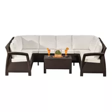 Juego De Sala Ferrara Luxury Para Exterior Tipo Rattan Mq