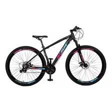 Bicicleta Ksw Xlt 100 21v Shimano Cor Preto Com Pink E Azul Tamanho Do Quadro 21