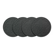 4 Mini Salvamanteles Silicona Negro - Le Creuset