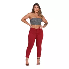 Calça Feminina Capri Cintura Alta Sarja Colorida