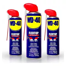 Kit 3 Wd-40 Desengripante Flextop Multiuso Spray500ml