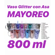 8 Vaso Glitter Con Asa 