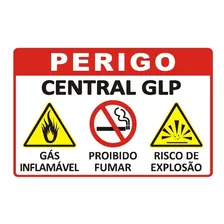 Placa De Sinalização Perigo Central De Glp