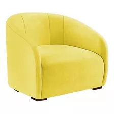 Poltrona Decorativa Recepção Julia Suede Amarelo 