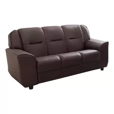 Sillon 3 Cuerpos Sofa Living Pu Marrón Colonia