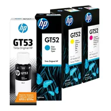 Kit De Botellas De Tinta Hp Gt53 Negro + Gt52 Color Original