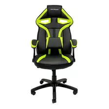 Cadeira De Escritório Mymax Mx1 Gamer Ergonômica Preto E Verde Com Estofado Em Tecido Sintético