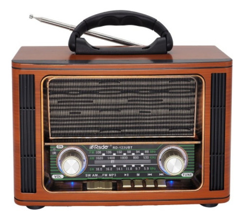 Radio Portatil Retro Am/fm Bt Usb Tf Lector Seisa Yx -123ubt Color Marrón Claro