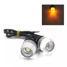 2 Luz Led Uso Direccionales,porta Placa,ojos Aguila Naranja