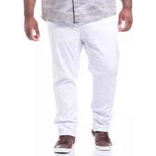 Calça Masculina Branca Com Elastano Plus Size Tamanho Grande