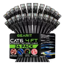 Gearit Cable Ethernet Cat 6 De 4 Pies (paquete De 24) - Cabl