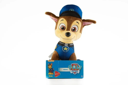 Boneco Pelúcia Chase Patrulha Canina 1328 Sunny Brinquedos Marrom/azul/creme