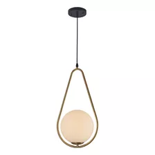 Luminaria Pendente Gota Jabuticaba Globo Vidro Leitoso 1xe27