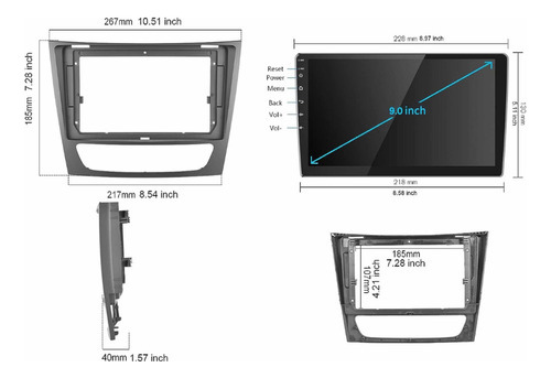 Radio Android Carplay 2+32 Mercedes Benz Clase E 2003-2009 Foto 3