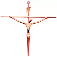 Crucifixo Cristo De Parede Cobre Rose Estilizado R75