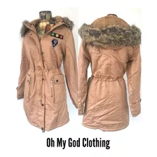 Campera Larga Gabardina Abrigo Parka Mujer Importada Y Piel