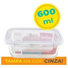 Pote De Vidro Resistente Com Capacidade De 600ml C/ Tampa