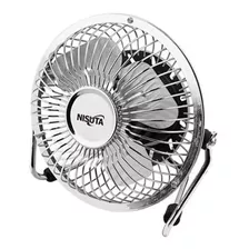 Ventilador De Mesa Nisuta Nsfanu Cromo Con 4 Palas