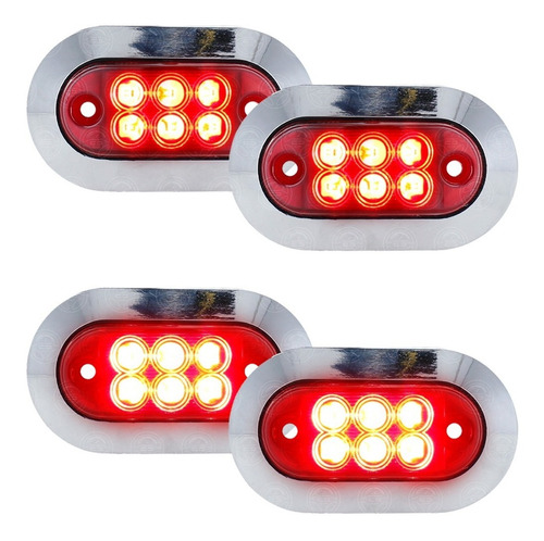 10 Par Mini Plafon Ovalado 6 Hiper Led Caja Camion 12-24v F1 Foto 4