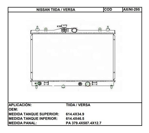 Tanque Plstico Superior Nissan Tiida Corto (cod:ax/ni-295) Foto 3