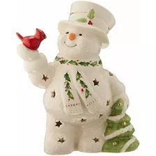 Lenox Feliz Acebo Días Muñeco De Nieve Lit Figura Decorativa