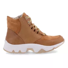 Zapatillas Botitas Urbanas De Cuero Base De Goma Mujer 