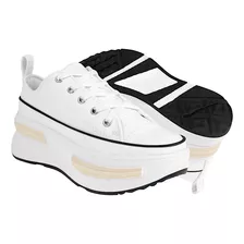 Tenis Casuales Dama Stylo 18037 Simipiel Blanco