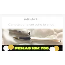 Caneta Waterman Pena Em Ouro Branco