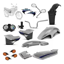 Kit Plástico Adesivado Ybr 125 2000 A 2008 Manoplas + Piscas