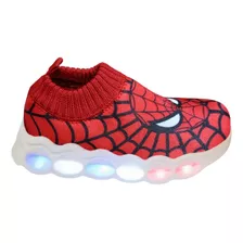 Tenis Calcetín Spiderman Con Luces Led