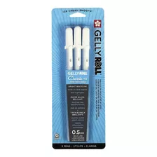 Plumas De Gel Sakura Gelly Roll Tinta Blanca Punto Grueso 3