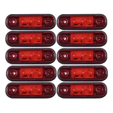 10x Red 3 Led Side Light Truck Trailer Camper Rv Wa De 3,4 P