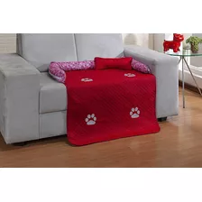 Cama Caminha Colchonete Almofada Pet Cães E Gatos Casa Laura Enxovais Tamanho G Lavavel C/ Enchimento Ossinhos Rosa