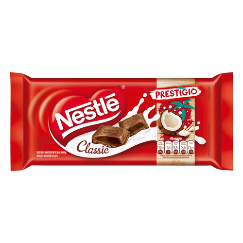Chocolate Ao Leite Prestígio Classic Nestlé  Pacote 90 G