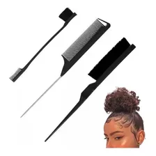 Kit 3 Escova Escovinha Pente Baby Hair Penteados Cabelo Lace