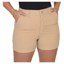 Shorts Alfaiataria Feminina Sarja Colorida Linha Paris Luxo