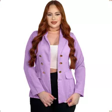 Blazer Feminino Sobretudo Alongado Alfaiataria Luxo Social 