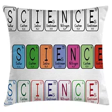 Ambesonne Tabla Periódica Throw Pillow Cojín Cover, Science 